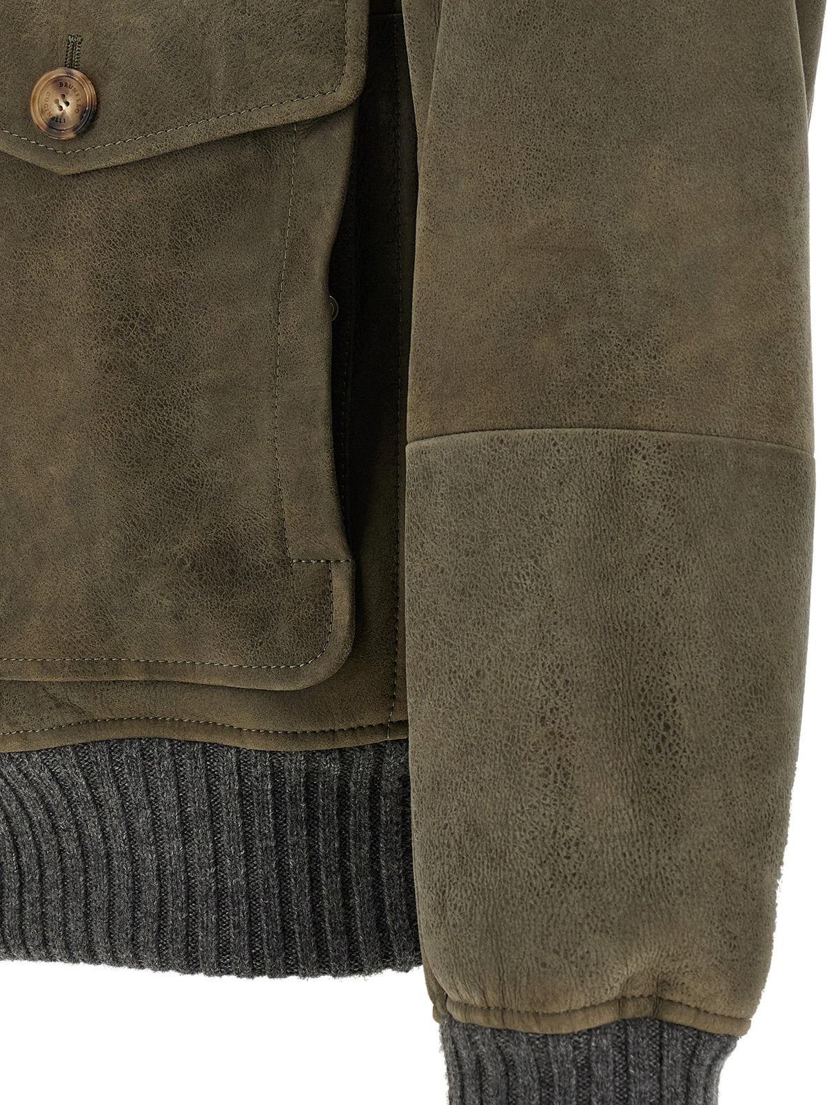 Brunello Cucinelli Zweifarbige Lammlederjacke