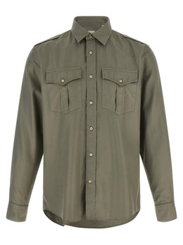 Brunello Cucinelli Zweifarbige Baumwollbluse