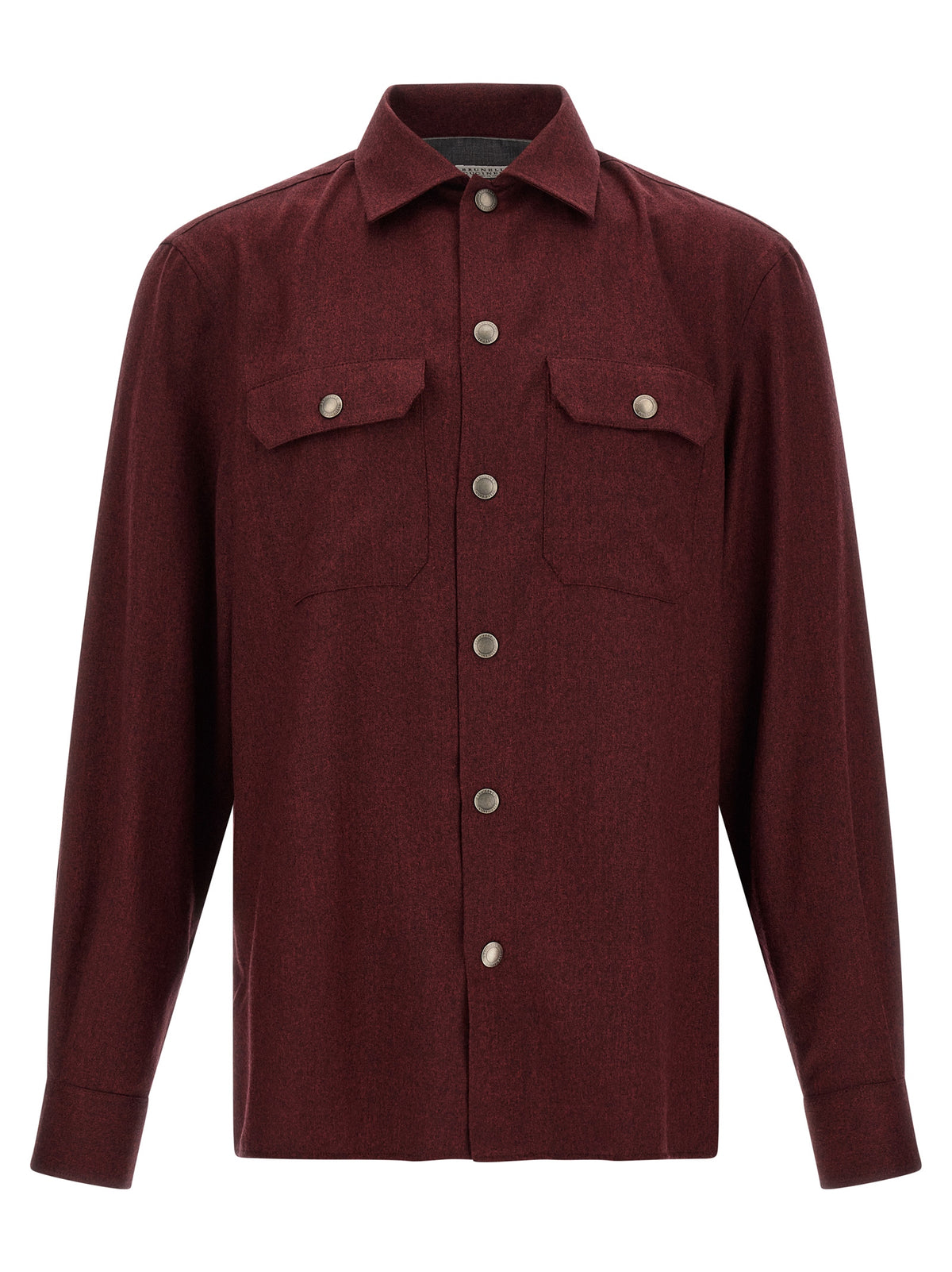 Brunello Cucinelli Bluse aus reiner Schurwolle in Bordeaux