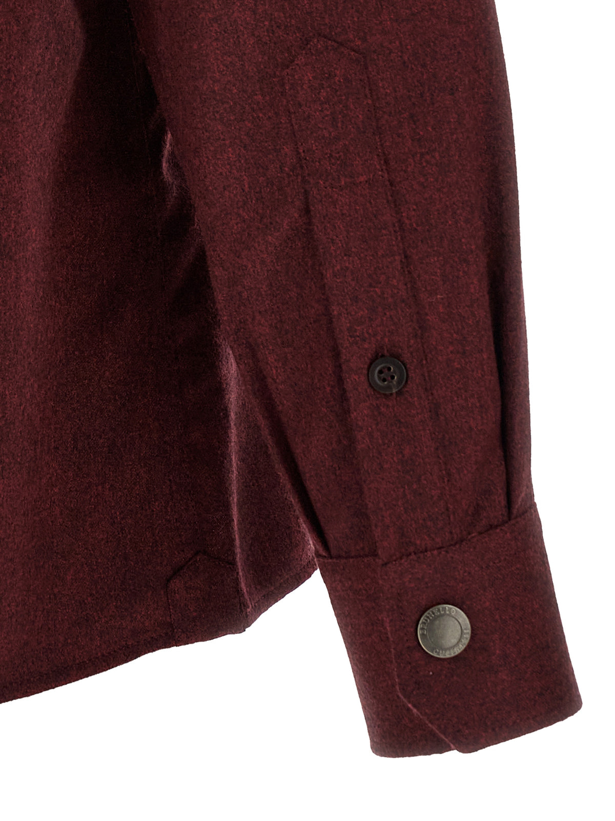Brunello Cucinelli Bluse aus reiner Schurwolle in Bordeaux