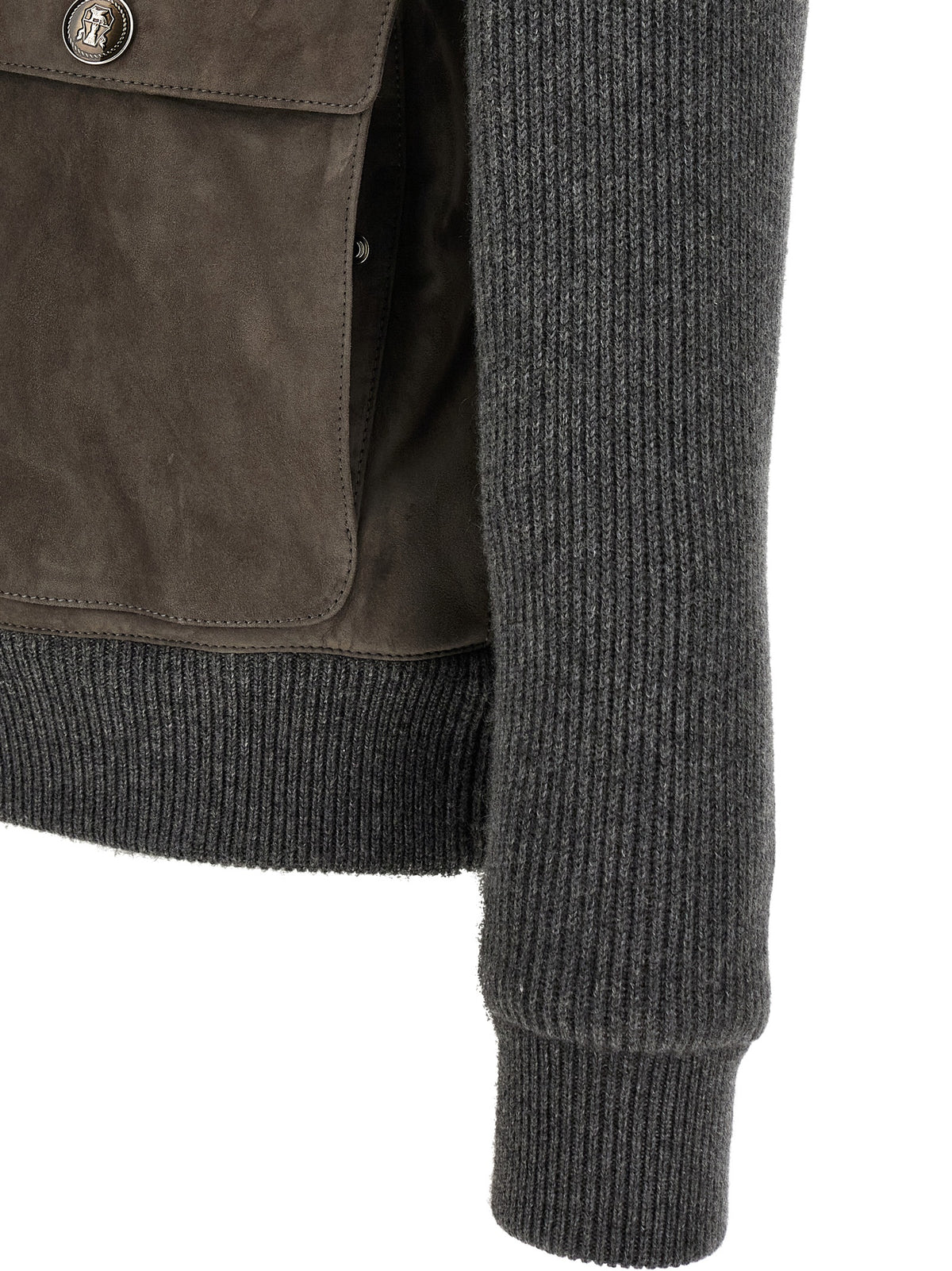 Brunello Cucinelli Graue Lammlederjacke