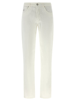 Brunello Cucinelli Weiße Baumwollhose im Casual-Look