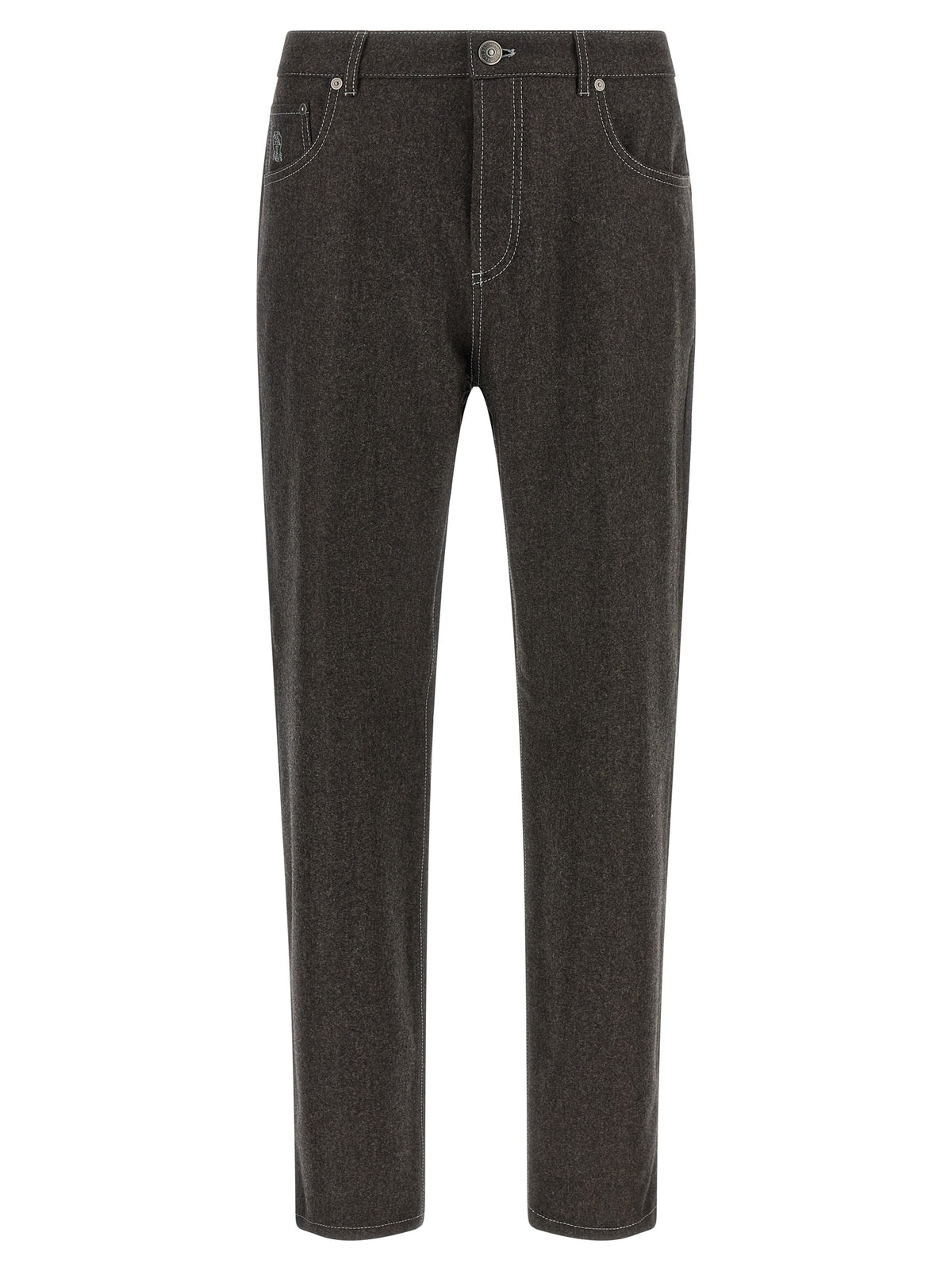 Brunello Cucinelli Graue Hose aus reiner Schurwolle