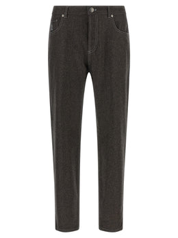 Brunello Cucinelli Graue Hose aus reiner Schurwolle