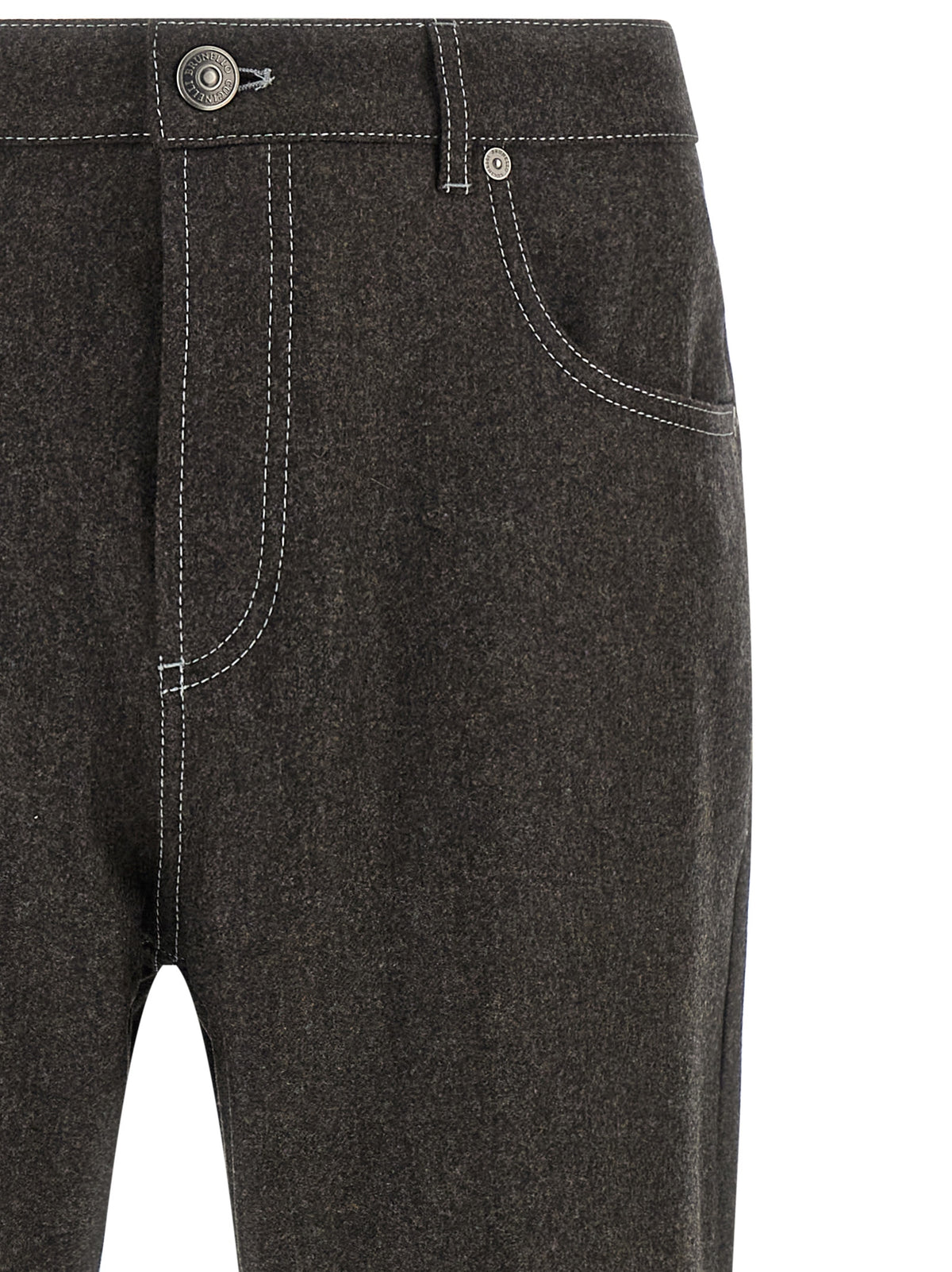 Brunello Cucinelli Graue Hose aus reiner Schurwolle