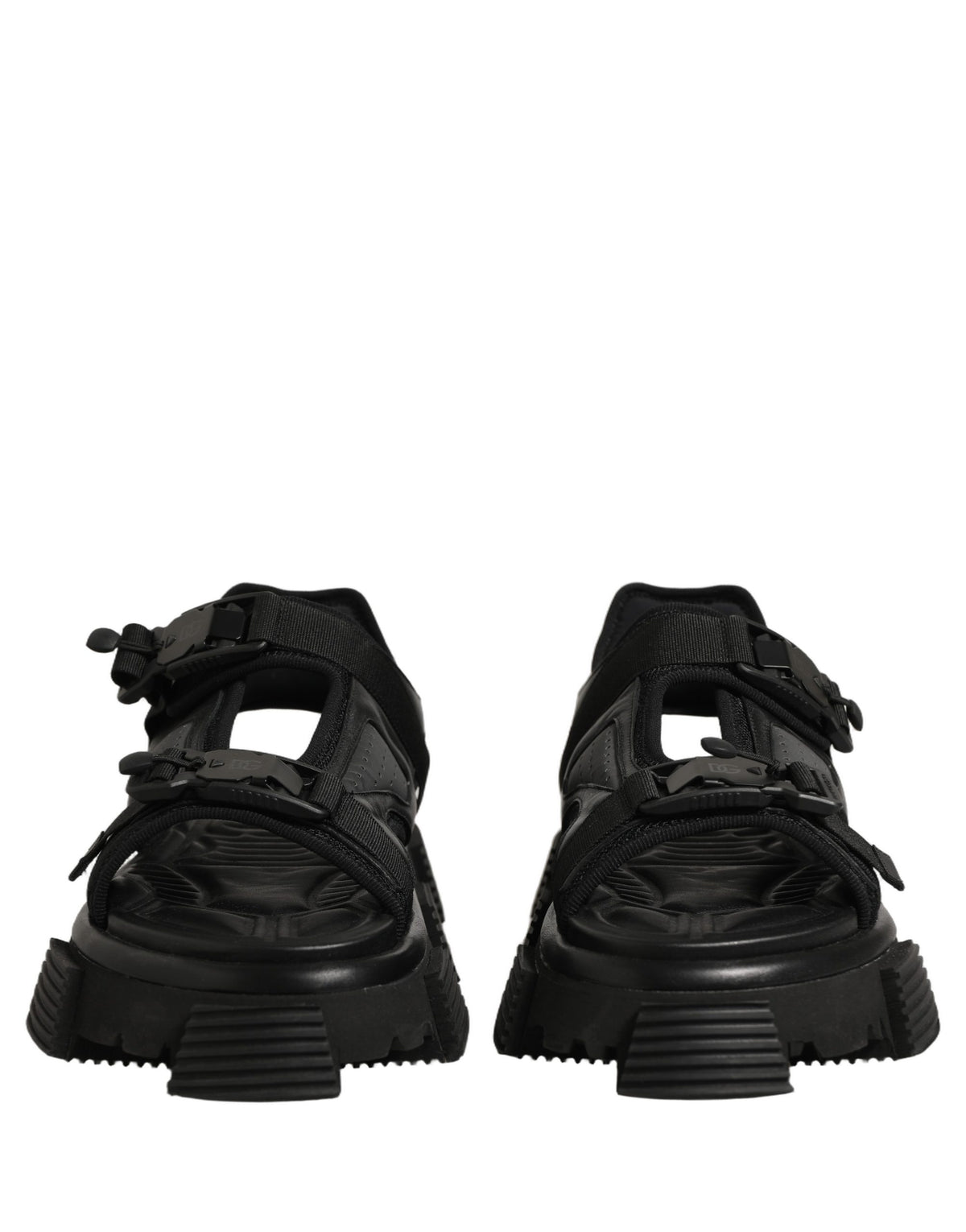 Dolce & Gabbana Schwarze Chunky Sandalen für Herren mit Logo-Details