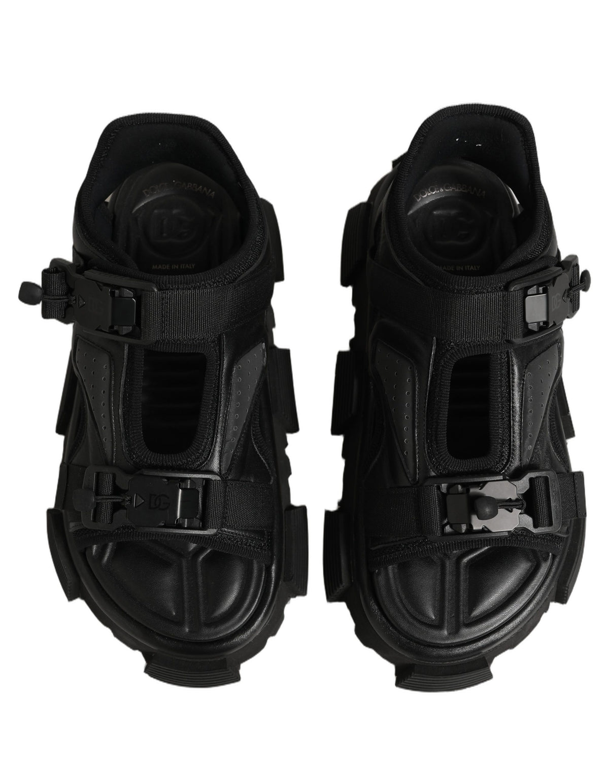Dolce & Gabbana Schwarze Chunky Sandalen für Herren mit Logo-Details
