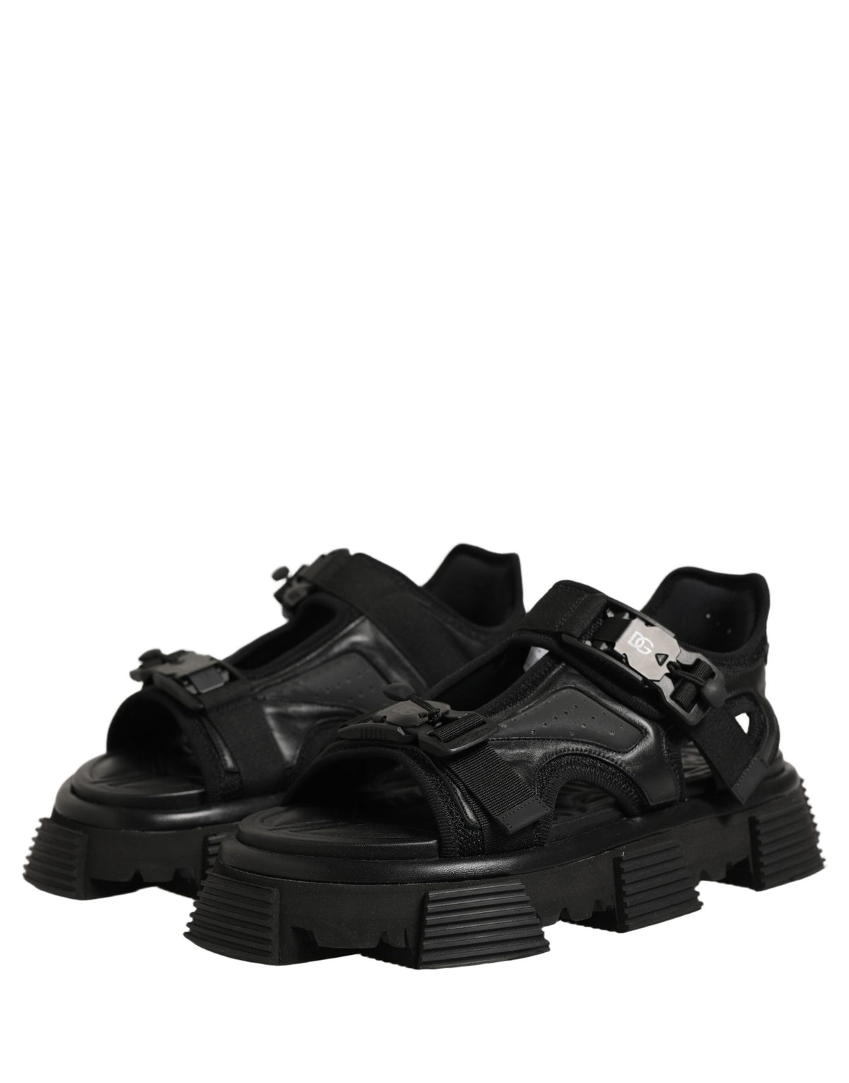 Dolce & Gabbana Schwarze Chunky Sandalen für Herren mit Logo-Details
