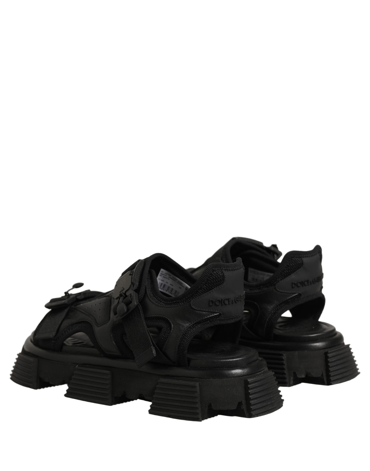 Dolce & Gabbana Schwarze Chunky Sandalen für Herren mit Logo-Details