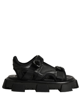 Dolce & Gabbana Schwarze Chunky Sandalen für Herren mit Logo-Details