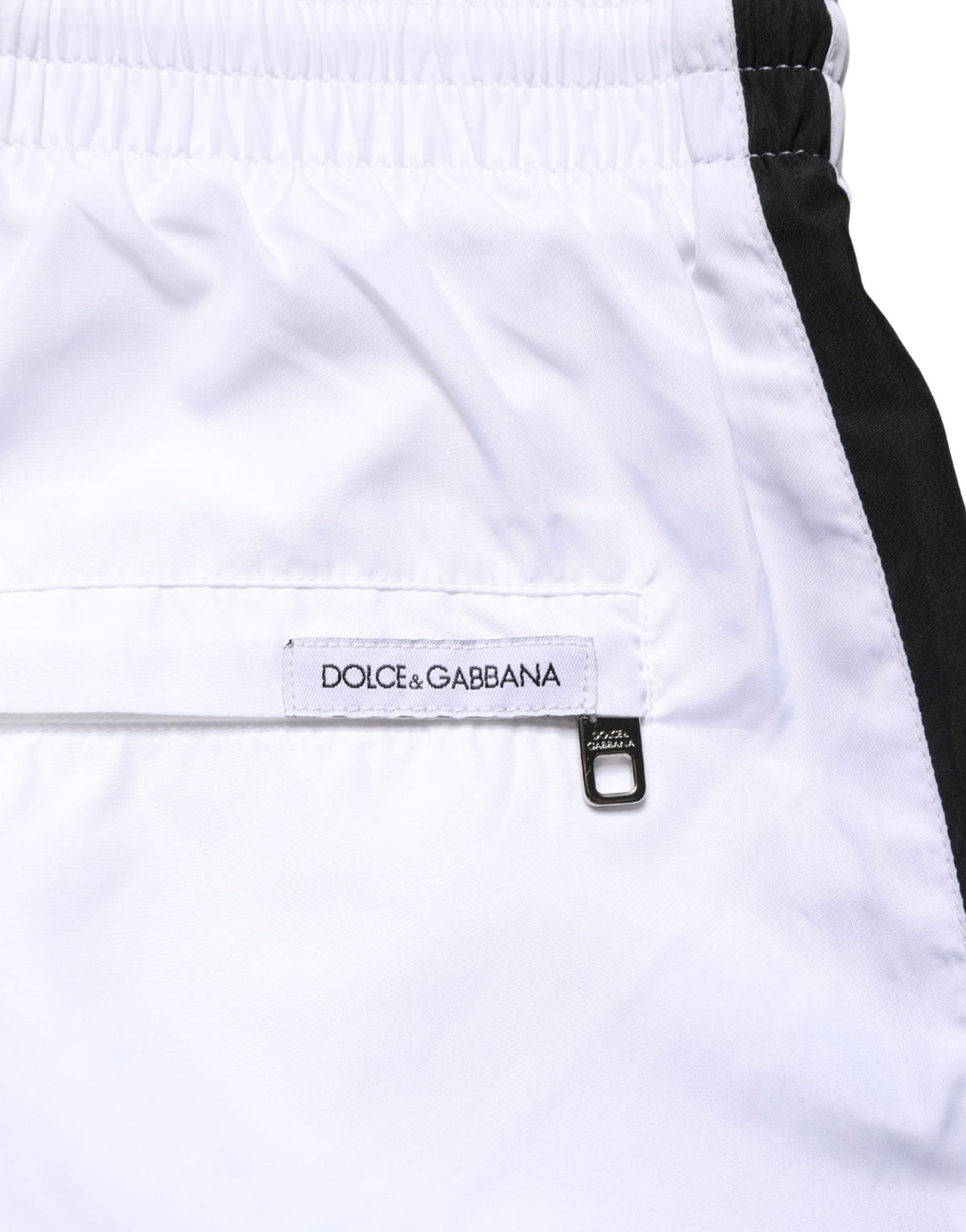 Dolce & Gabbana Weiße DG Logo Herren Badeshorts mit Kordelzug
