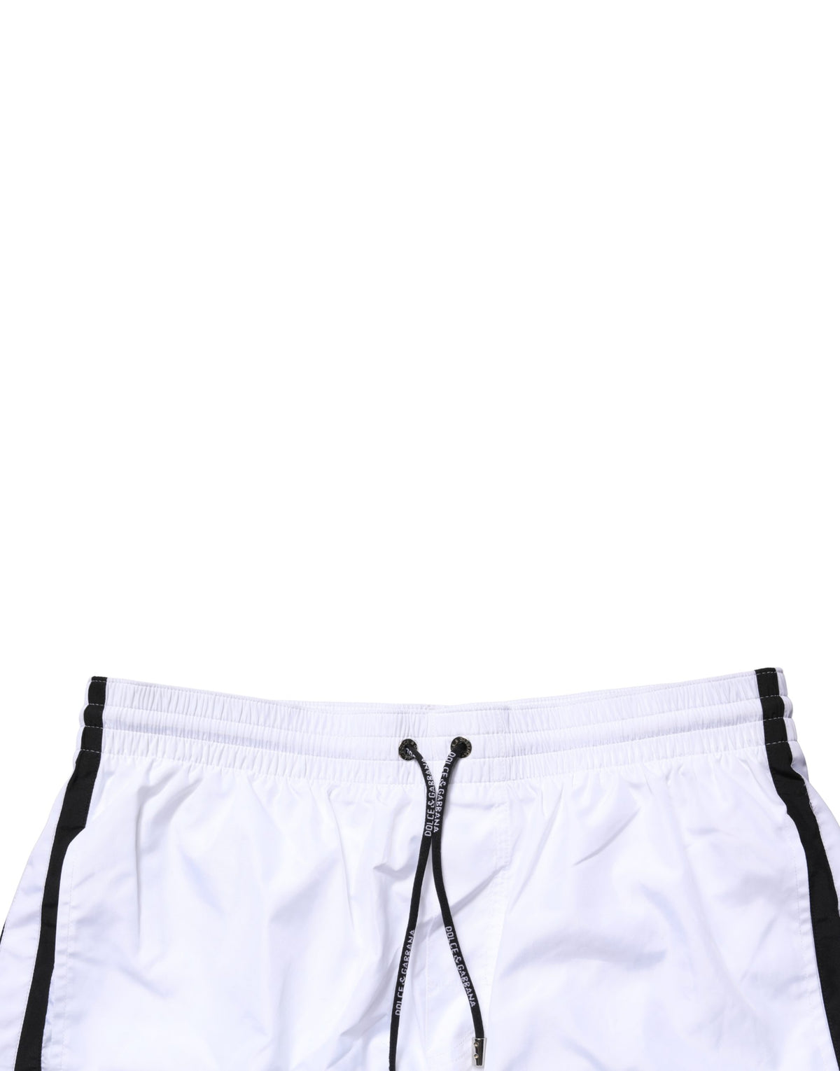 Dolce & Gabbana Weiße DG Logo Herren Badeshorts mit Kordelzug