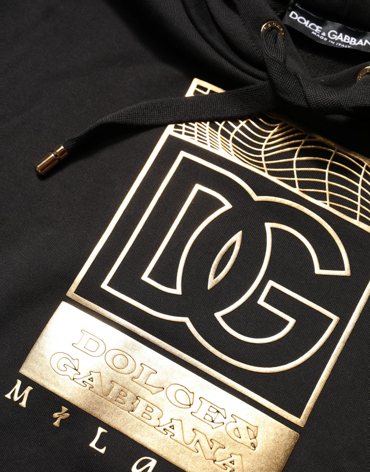 Dolce & Gabbana Schwarzer DG Logo Hoodie Herren Sweatshirt Pullover