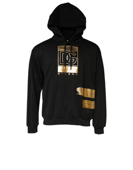 Dolce & Gabbana Schwarzer DG Logo Hoodie Herren Sweatshirt Pullover