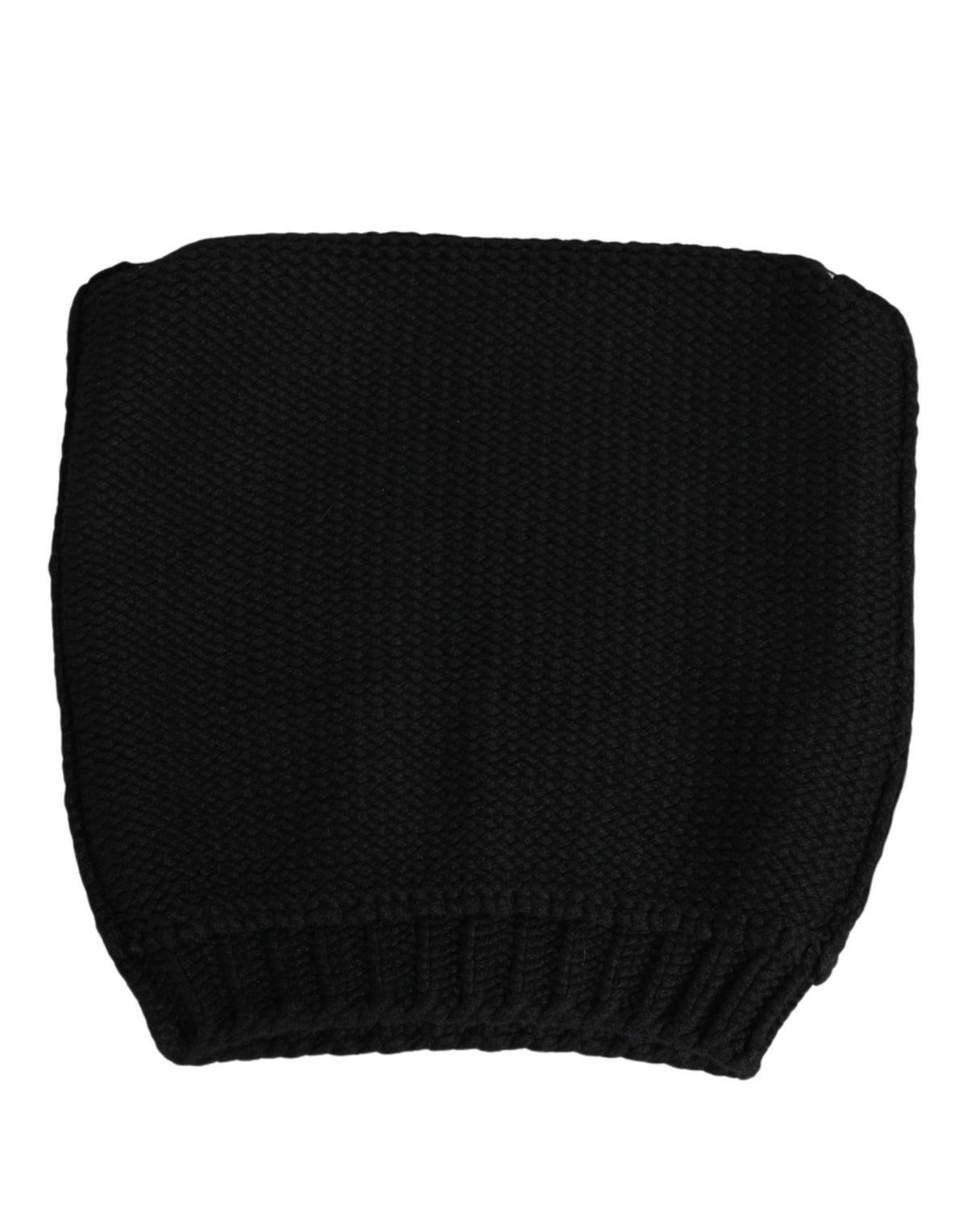 Dolce & Gabbana Schwarze Kaschmir-Strickmütze mit Rippbündchen