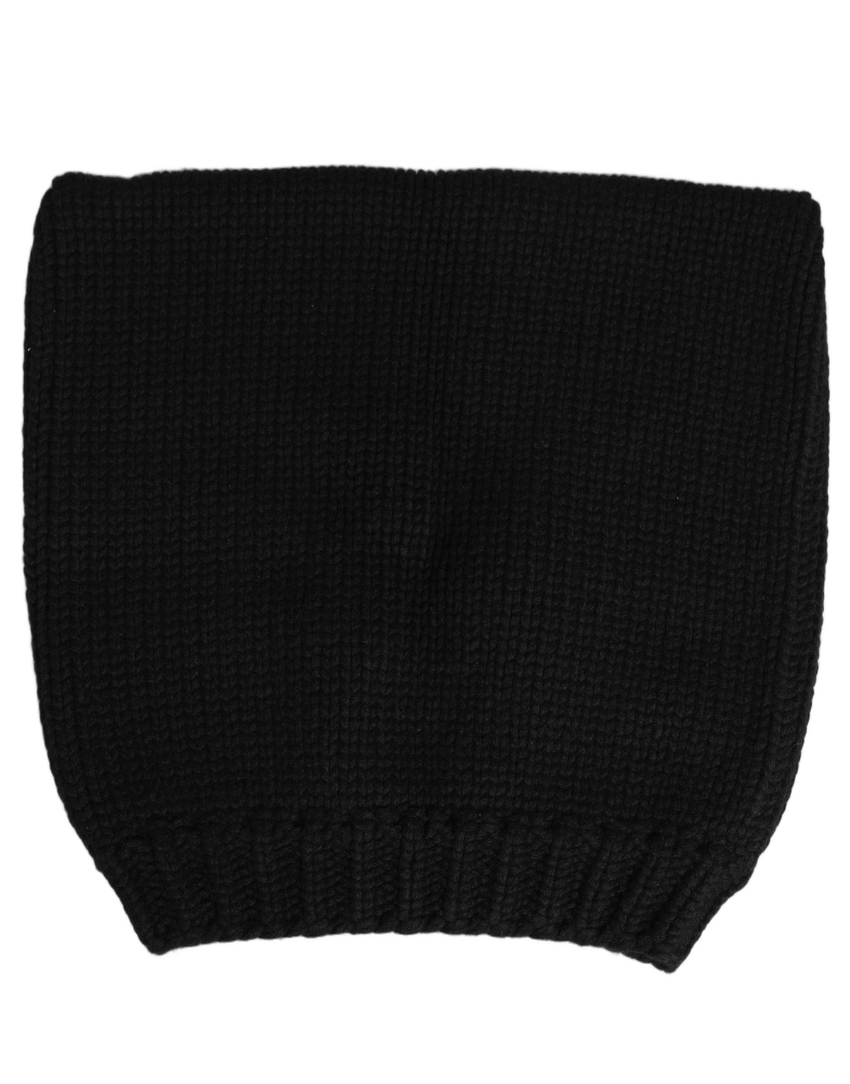 Dolce & Gabbana Schwarze Kaschmir-Strickmütze mit Rippbündchen