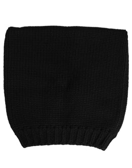 Dolce & Gabbana Schwarze Kaschmir-Strickmütze mit Rippbündchen