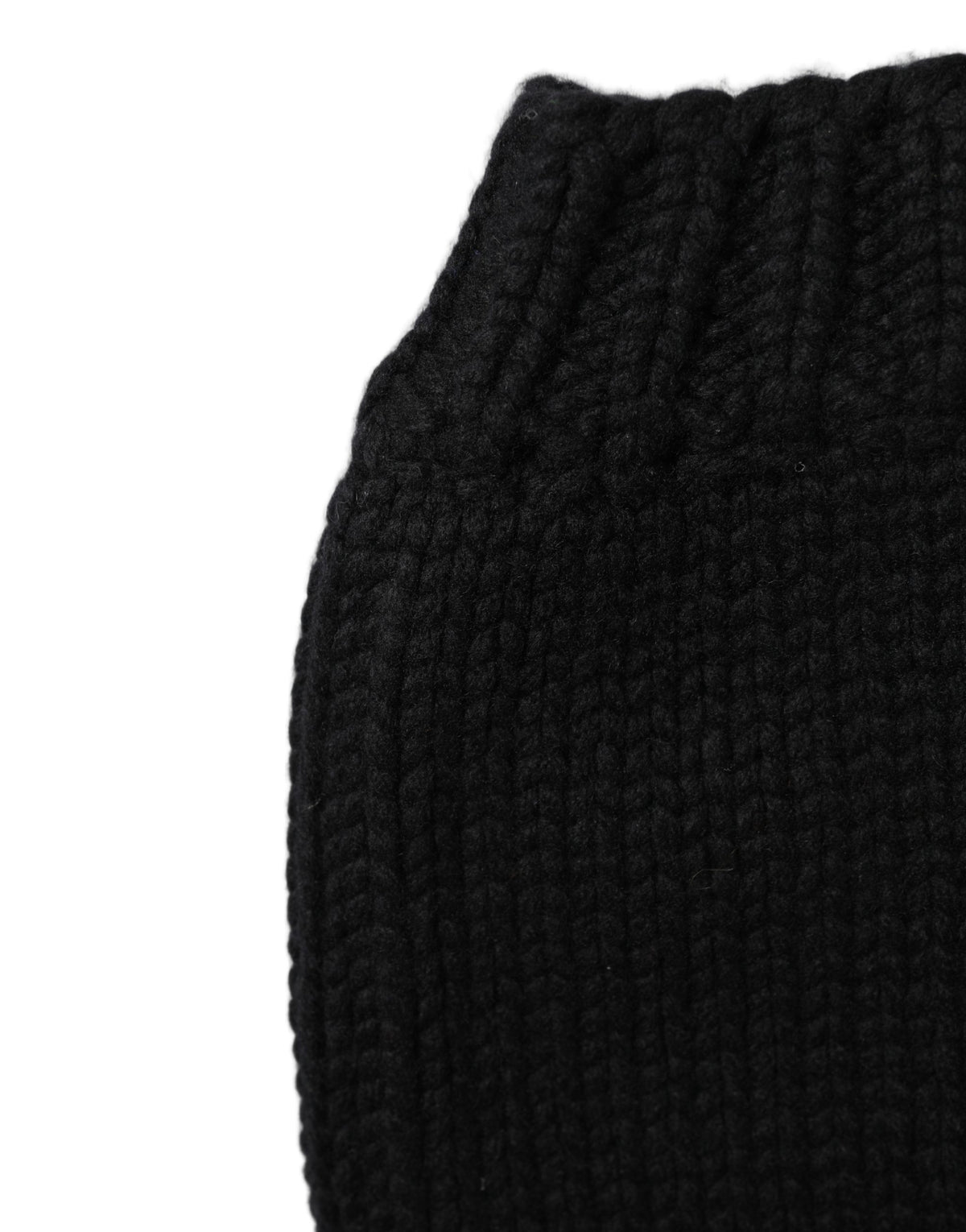 Dolce & Gabbana Schwarze Kaschmir-Strickmütze mit Rippbündchen
