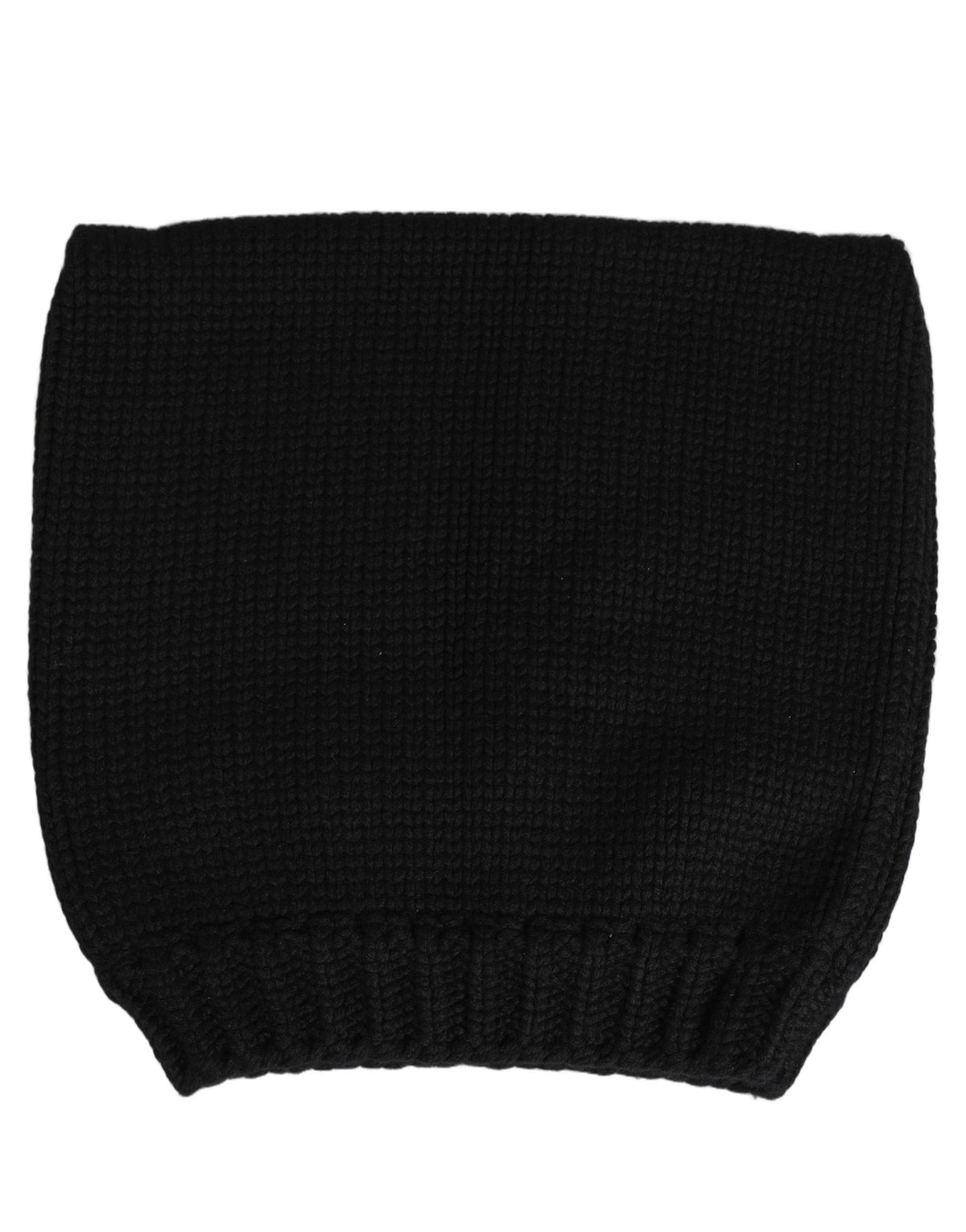 Dolce & Gabbana Schwarze Kaschmir-Strickmütze mit Rippbündchen