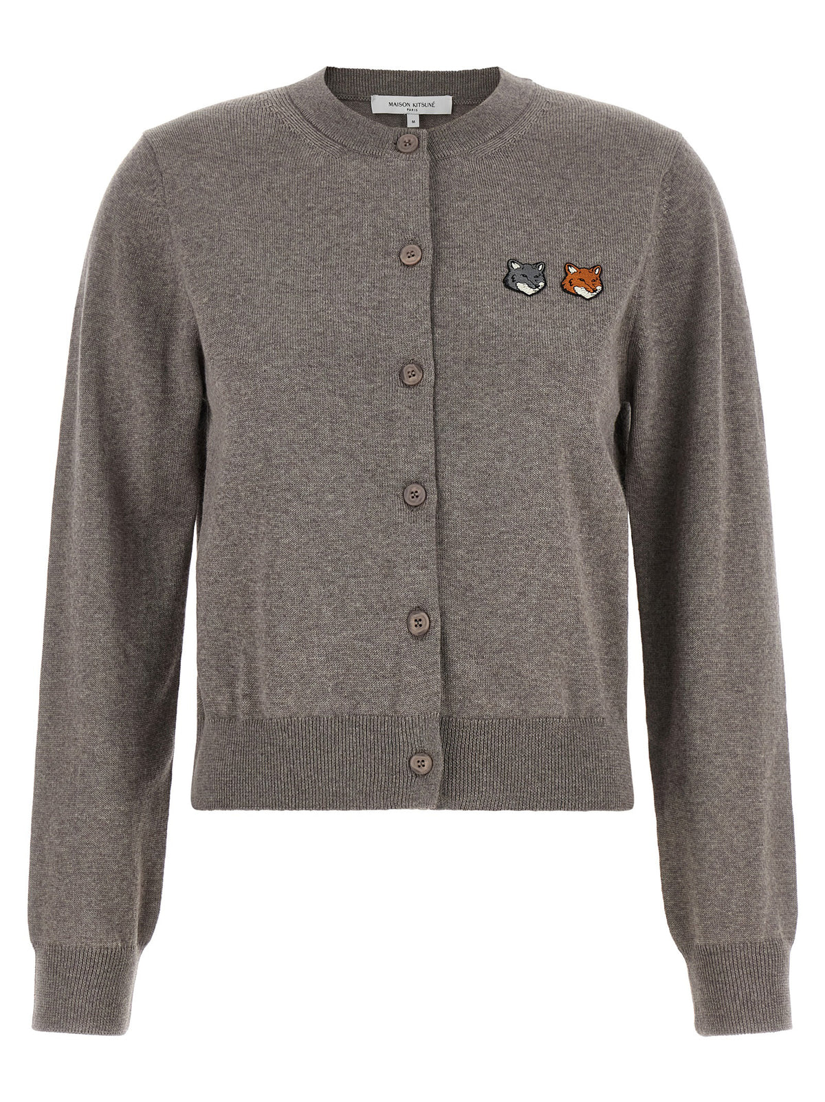 Maison Kitsuné Grauer Wollcardigan
