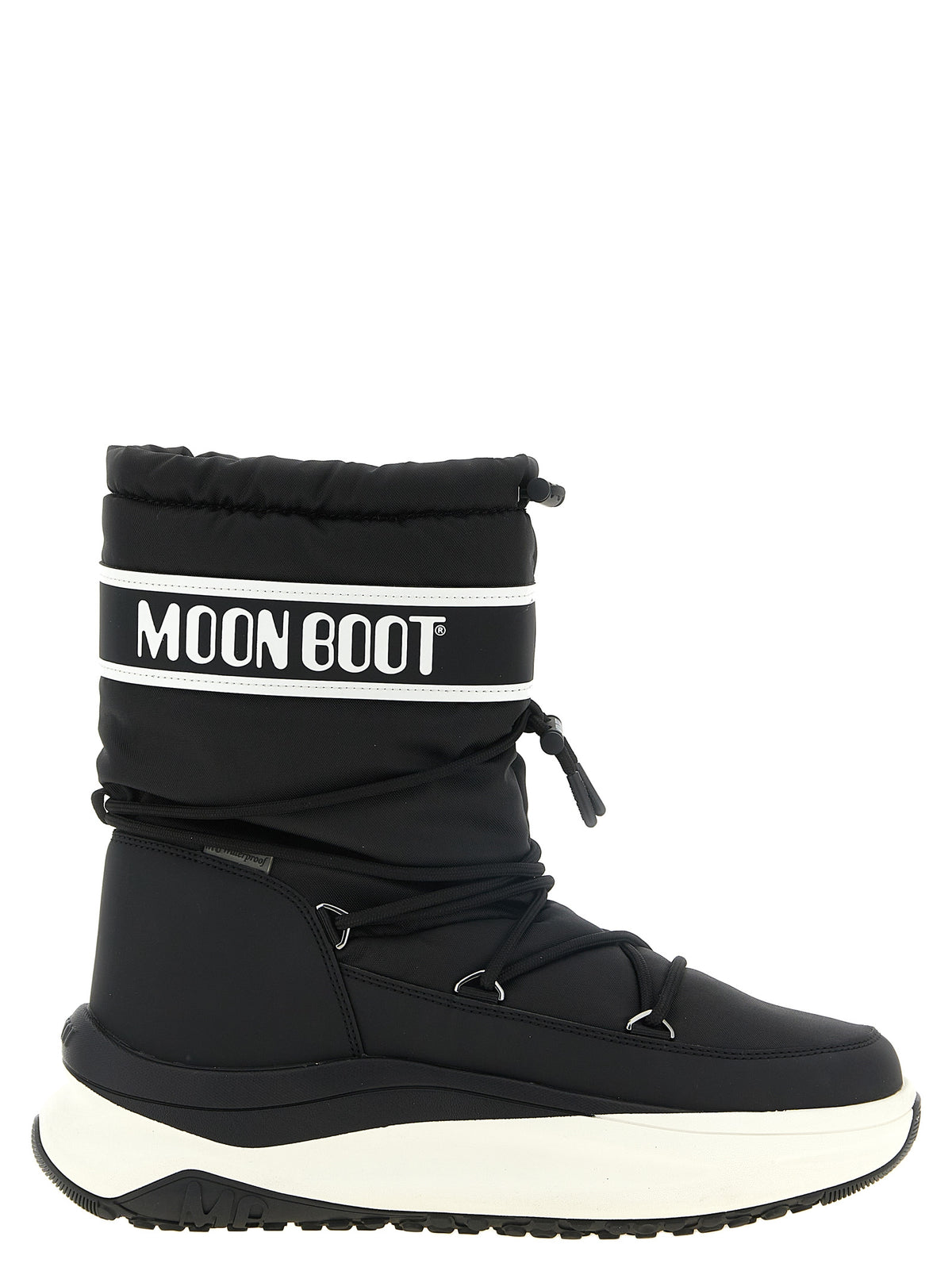 Moon Boot Schwarze Schnürstiefel aus Polyester