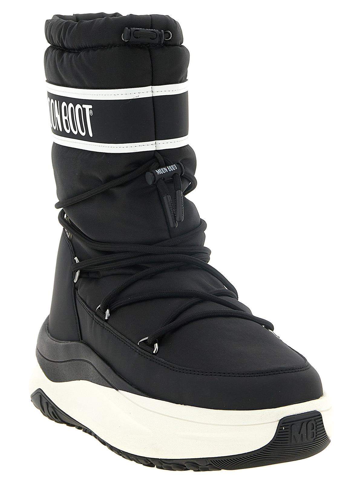 Moon Boot Schwarze Schnürstiefel aus Polyester
