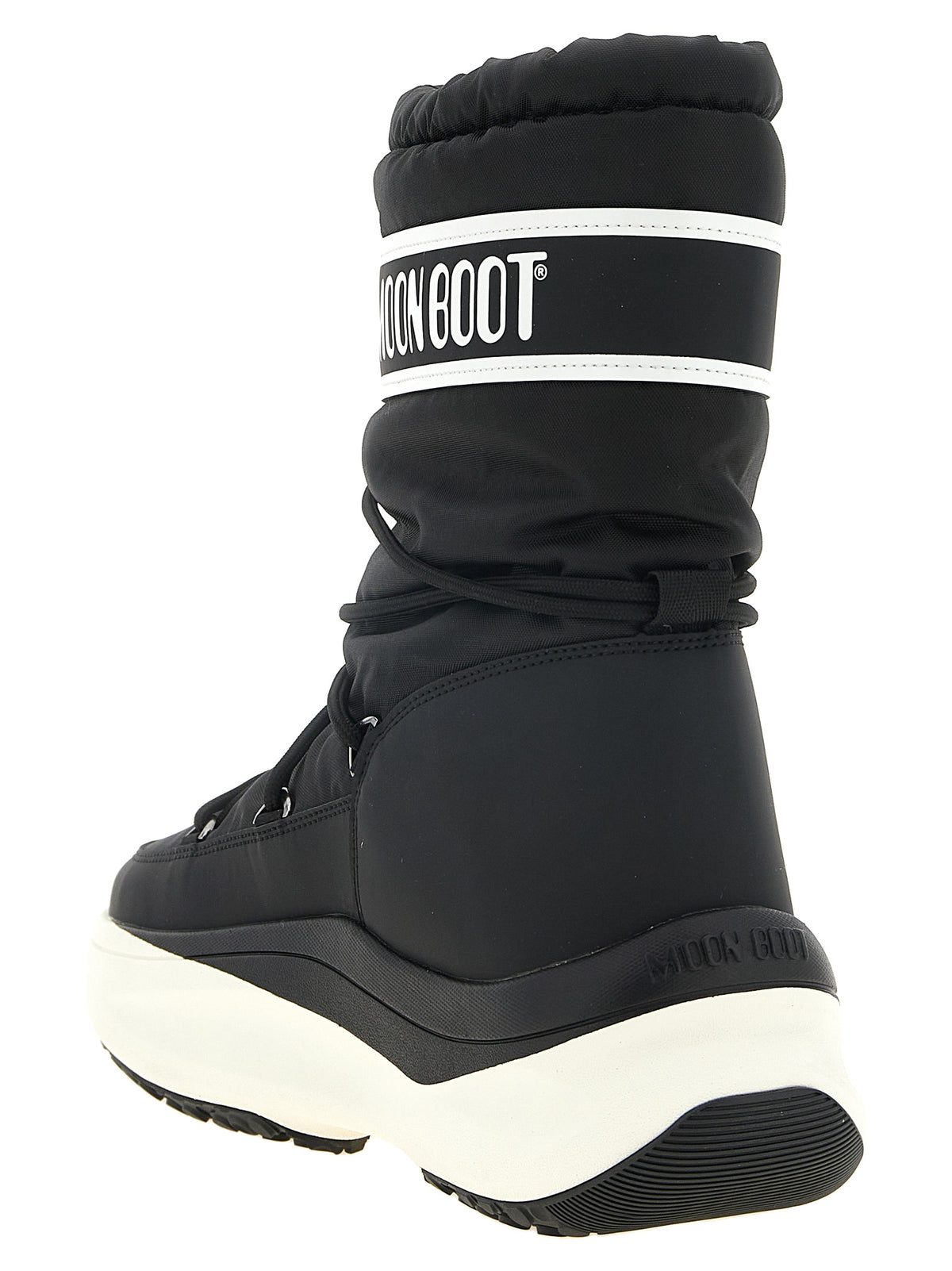 Moon Boot Schwarze Schnürstiefel aus Polyester