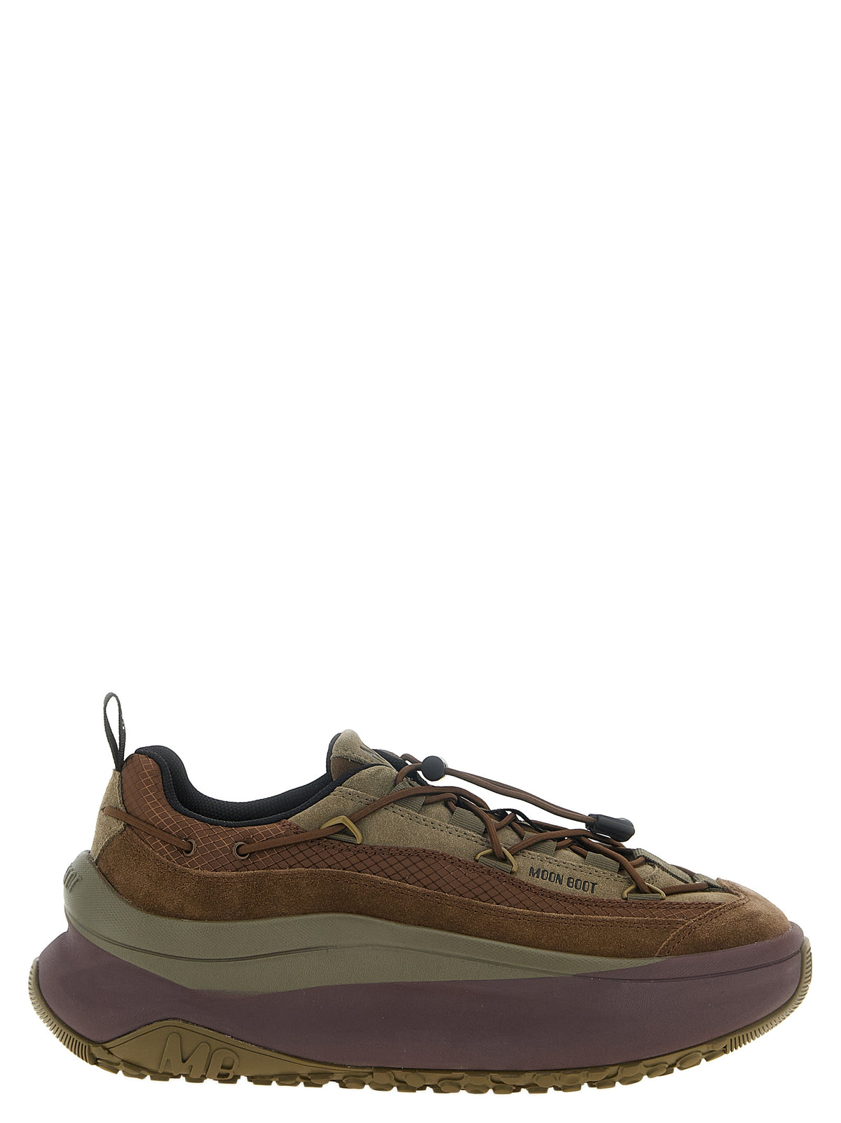 Moon Boot Braune Sneaker aus Rindsleder im Athletic-Stil