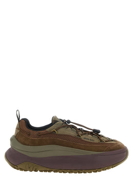 Moon Boot Braune Sneaker aus Rindsleder im Athletic-Stil