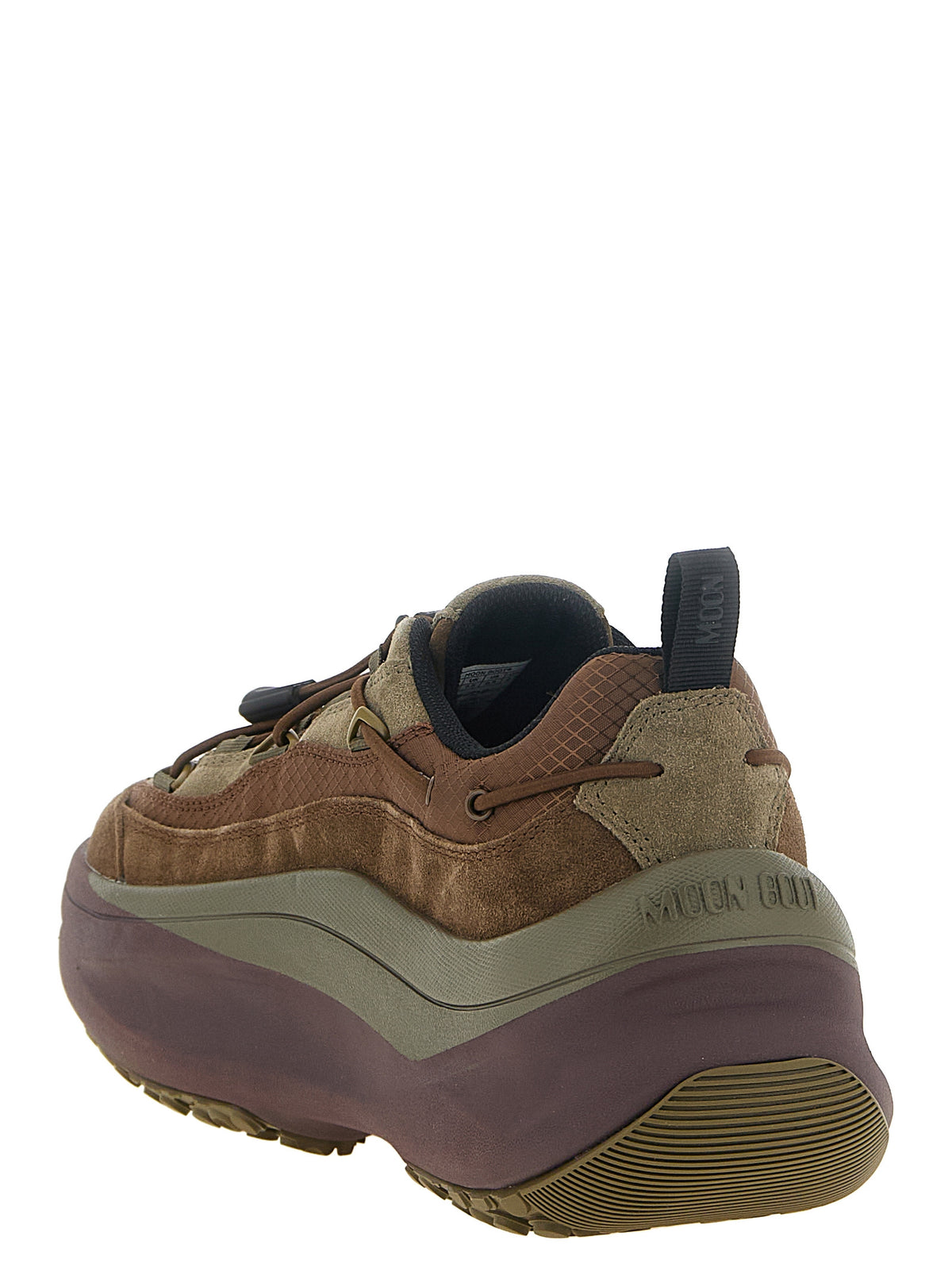 Moon Boot Braune Sneaker aus Rindsleder im Athletic-Stil