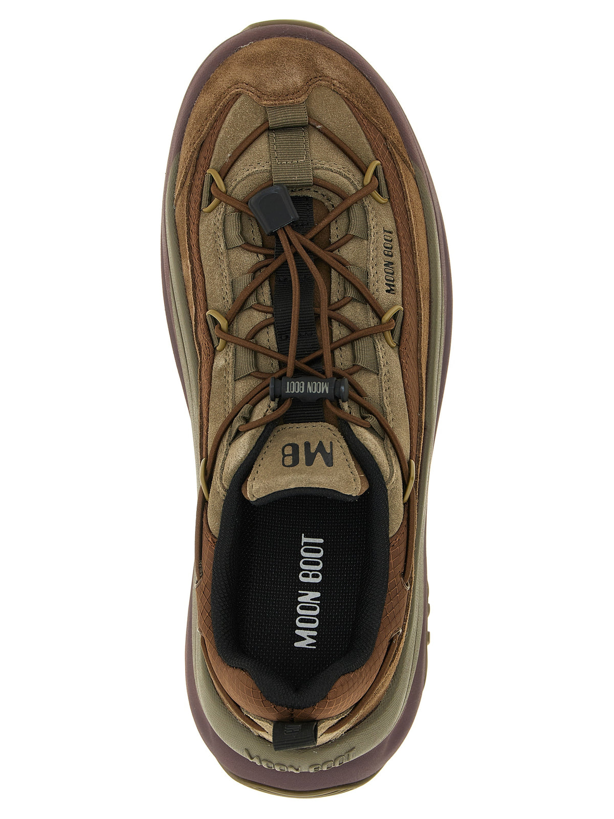 Moon Boot Braune Sneaker aus Rindsleder im Athletic-Stil
