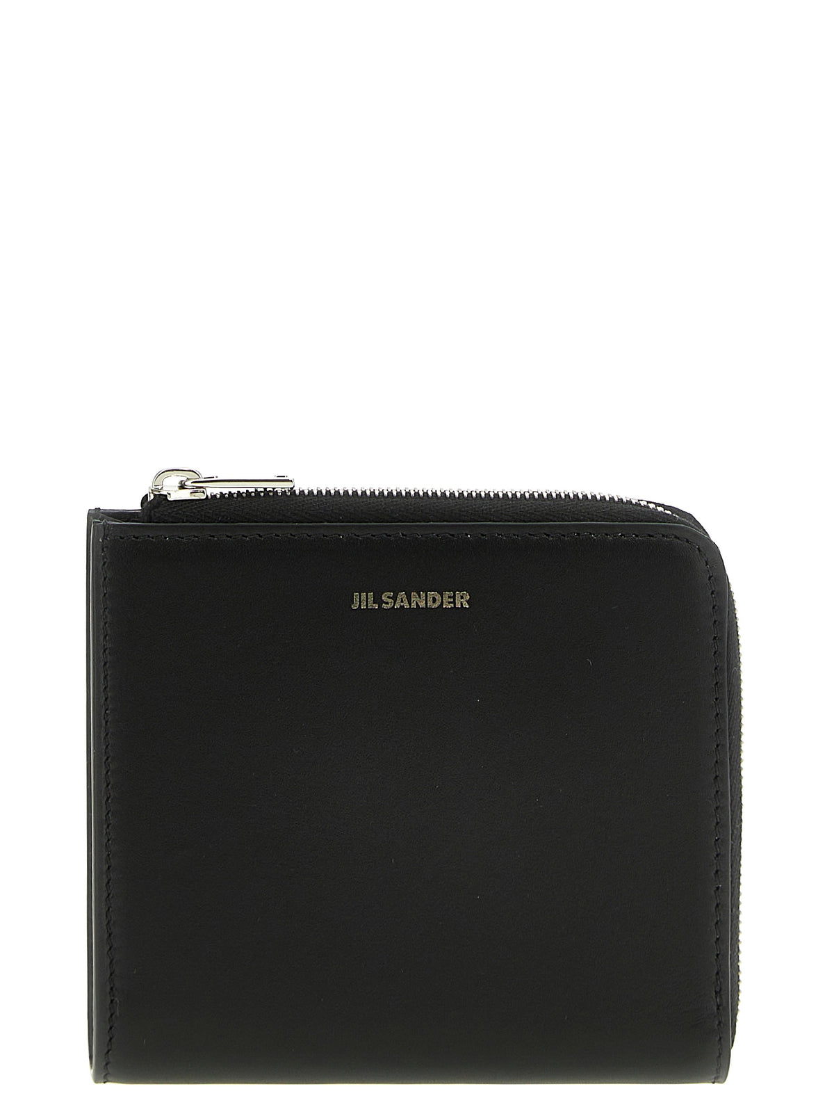 Jil Sander Schwarzes Kalbsleder Portemonnaie