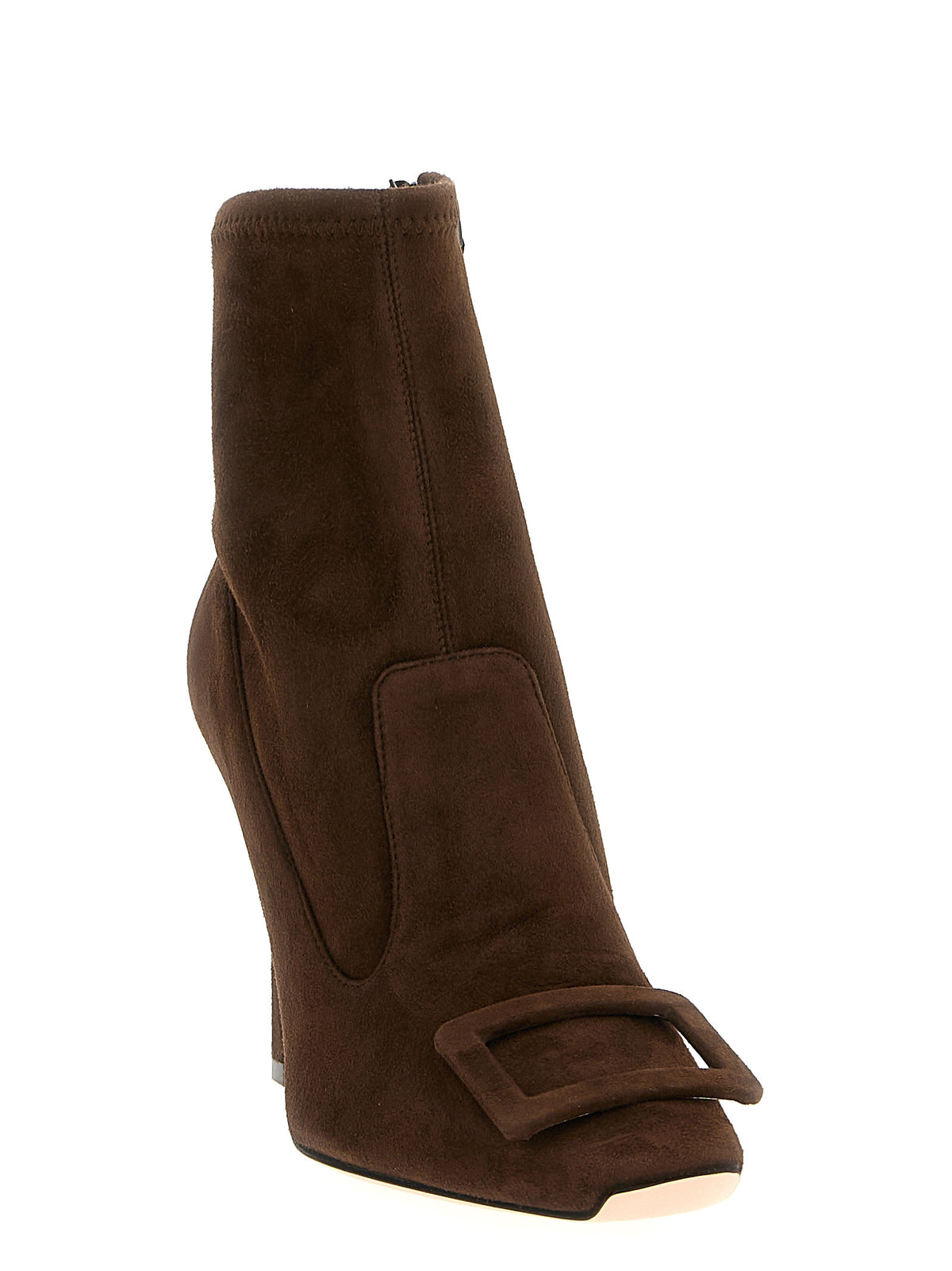 Roger Vivier Braune Stiefeletten aus Ziegenleder