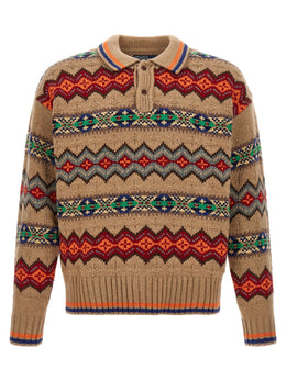 Polo Ralph Lauren Mehrfarbige Wollstrickjacke