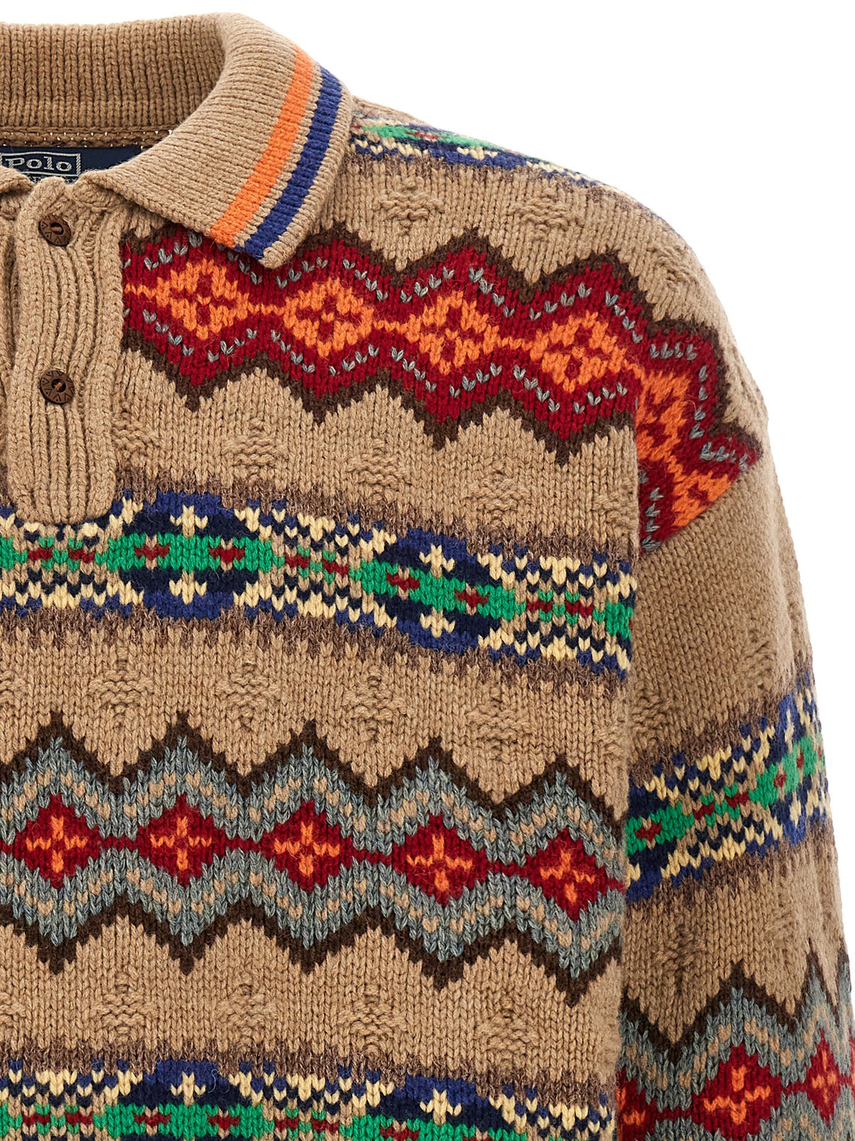 Polo Ralph Lauren Mehrfarbige Wollstrickjacke