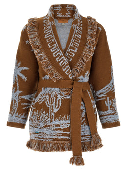 Alanui Brauner Kaschmir-Strickjacke