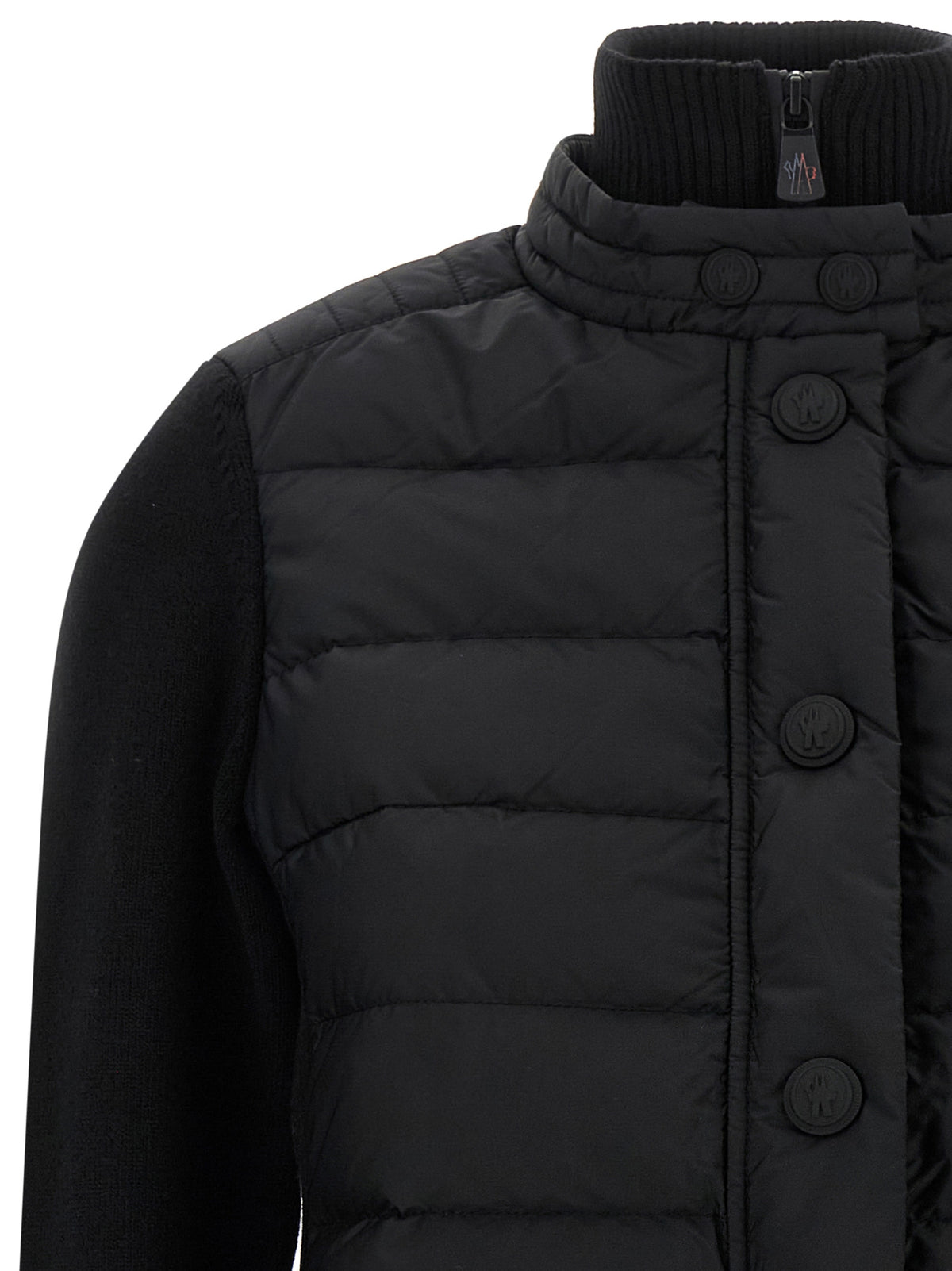 Moncler Grenoble Schwarzer Cardigan aus Polyamid