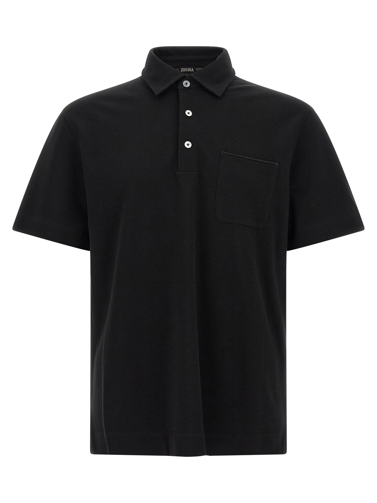 ZEGNA Schwarzes Baumwoll-Poloshirt