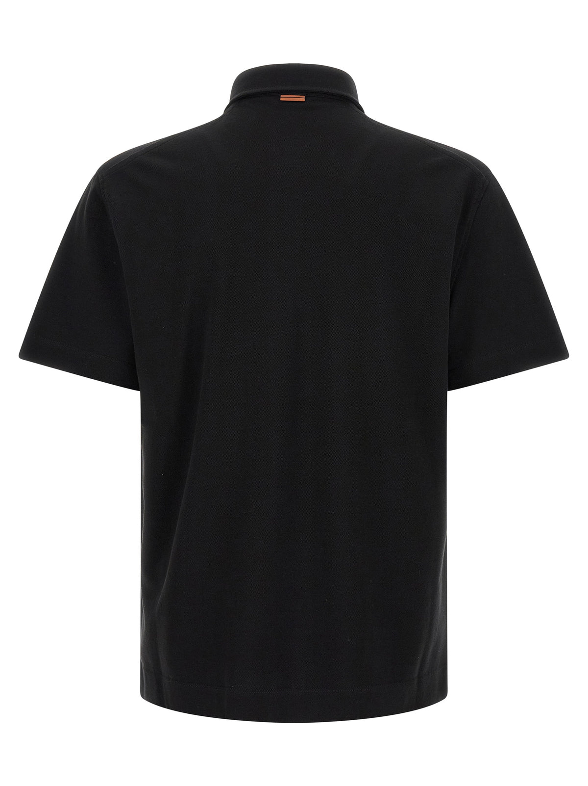 ZEGNA Schwarzes Baumwoll-Poloshirt