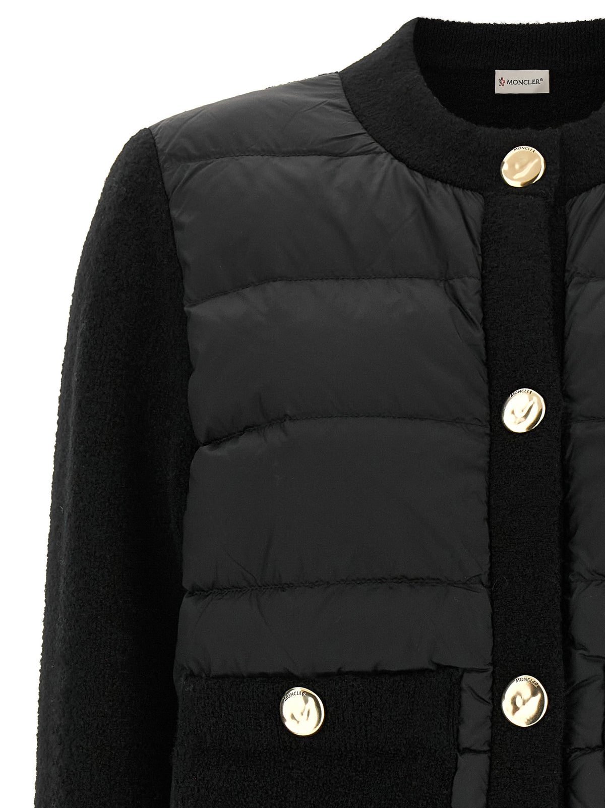 Moncler Schwarze Polyamid-Jacke in voller Länge