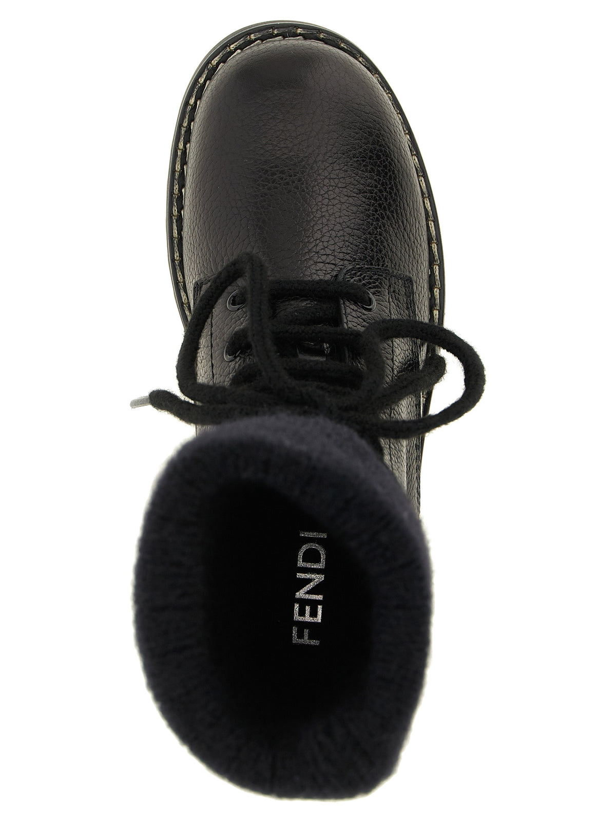 Fendi Schwarze Schnürstiefel aus Kalbsleder