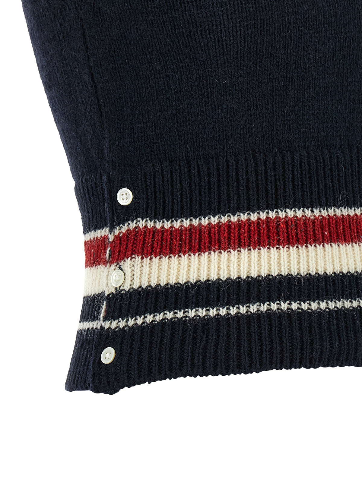 Thom Browne Ärmellose blaue Wolljacke