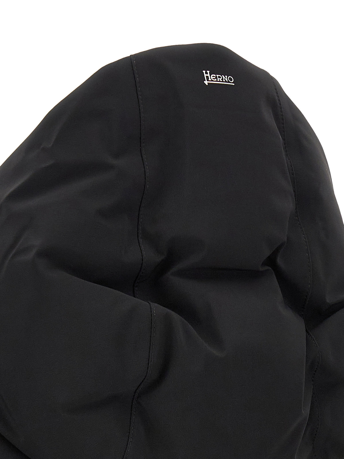 Herno Schwarze Polyamid-Jacke in voller Länge