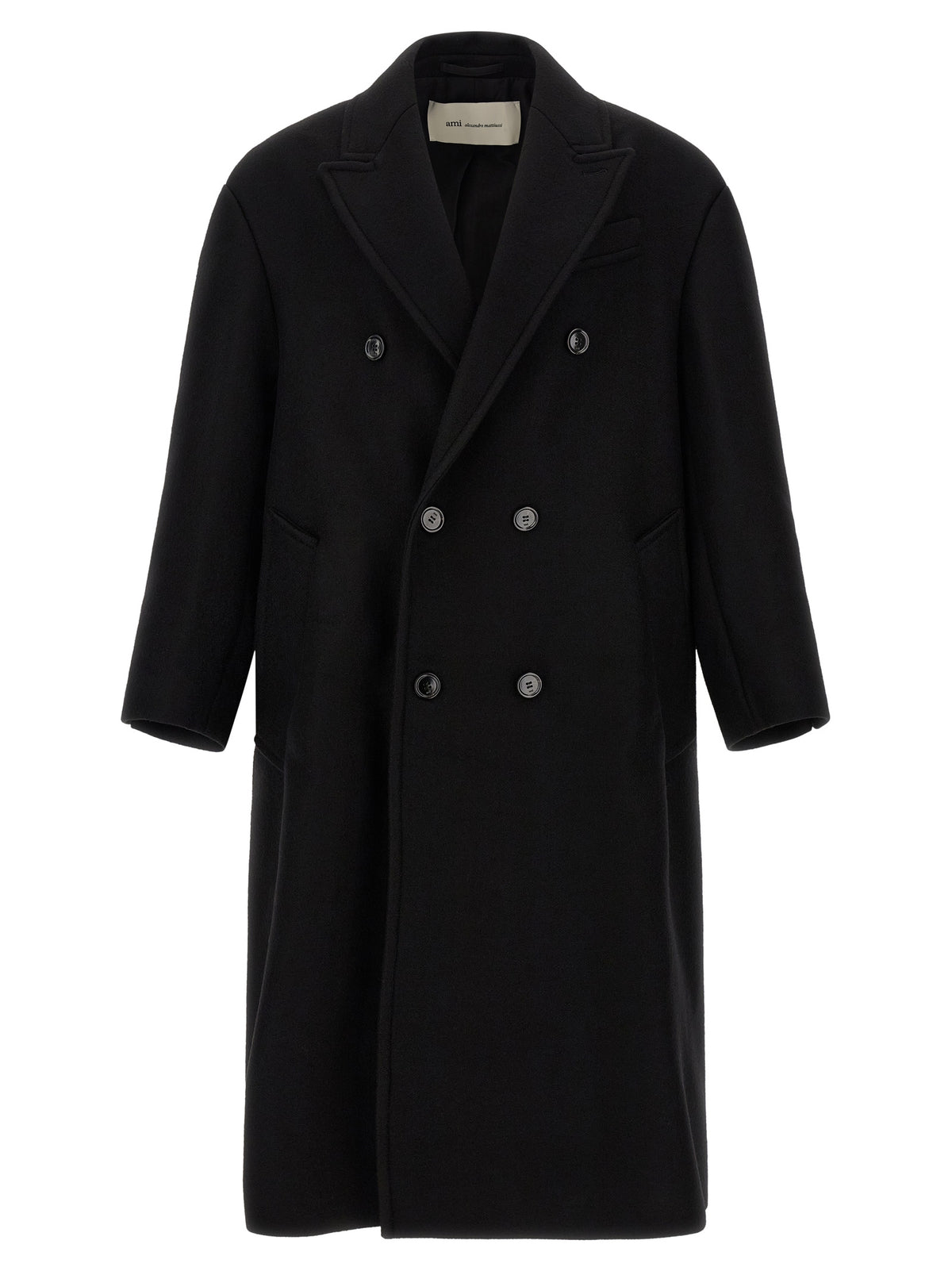 Ami Paris Schwarzer Wollmantel