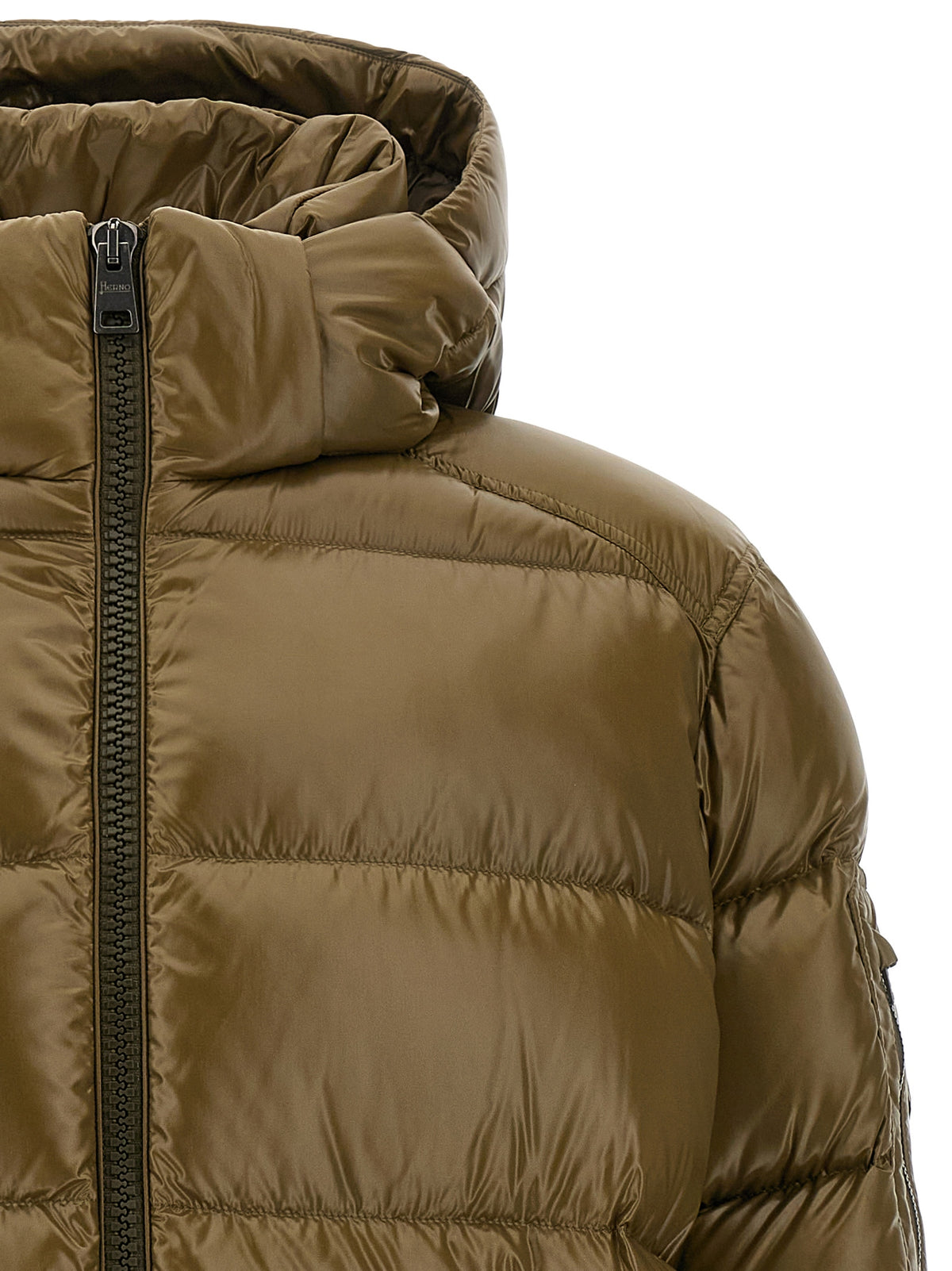 Herno Zweifarbige Polyamid-Steppjacke in voller Länge