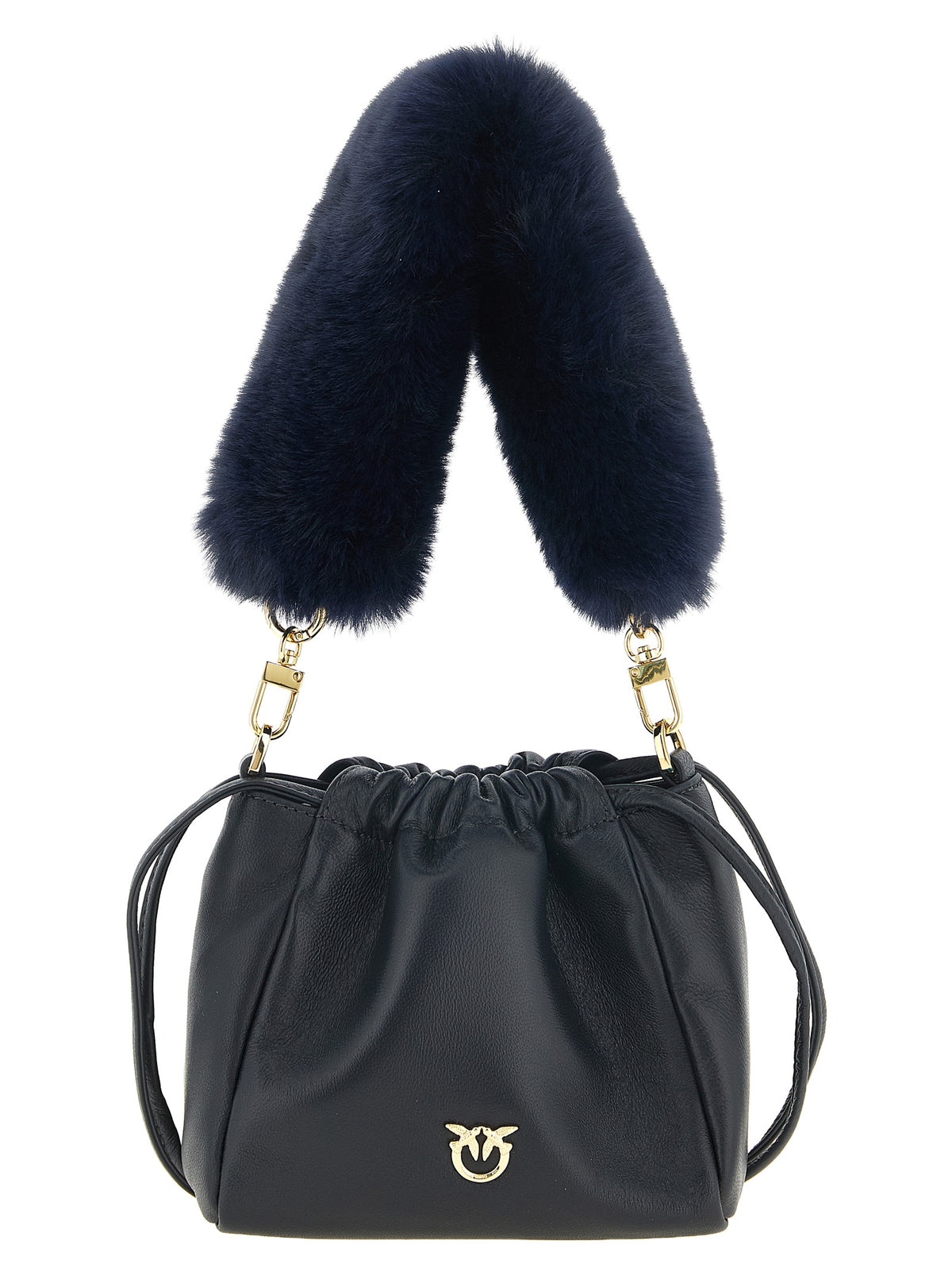 PINKO Schultertasche aus blauem Lammleder