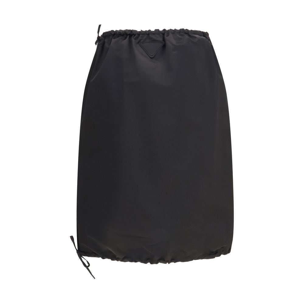 Prada Schwarzer Seiden-Midirock