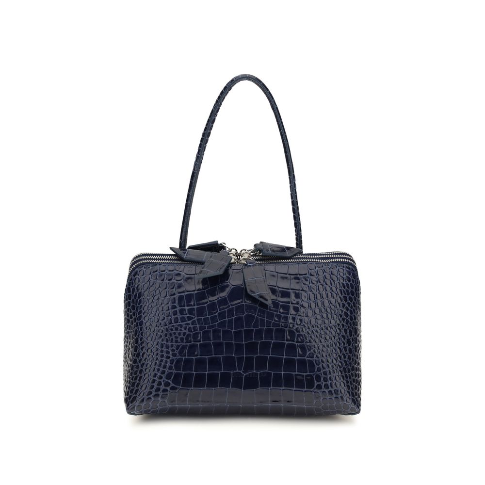 The Attico Schultertasche aus blauem Kalbsleder Bos Taurus