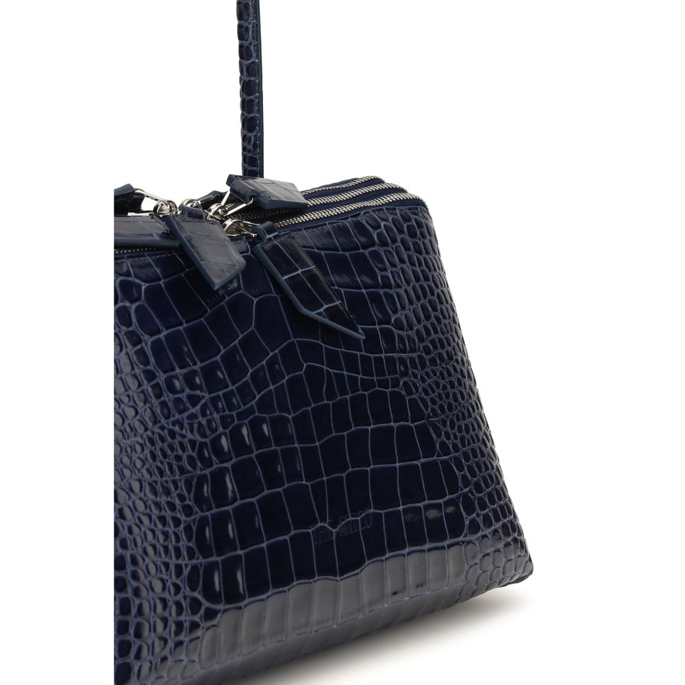 The Attico Schultertasche aus blauem Kalbsleder Bos Taurus