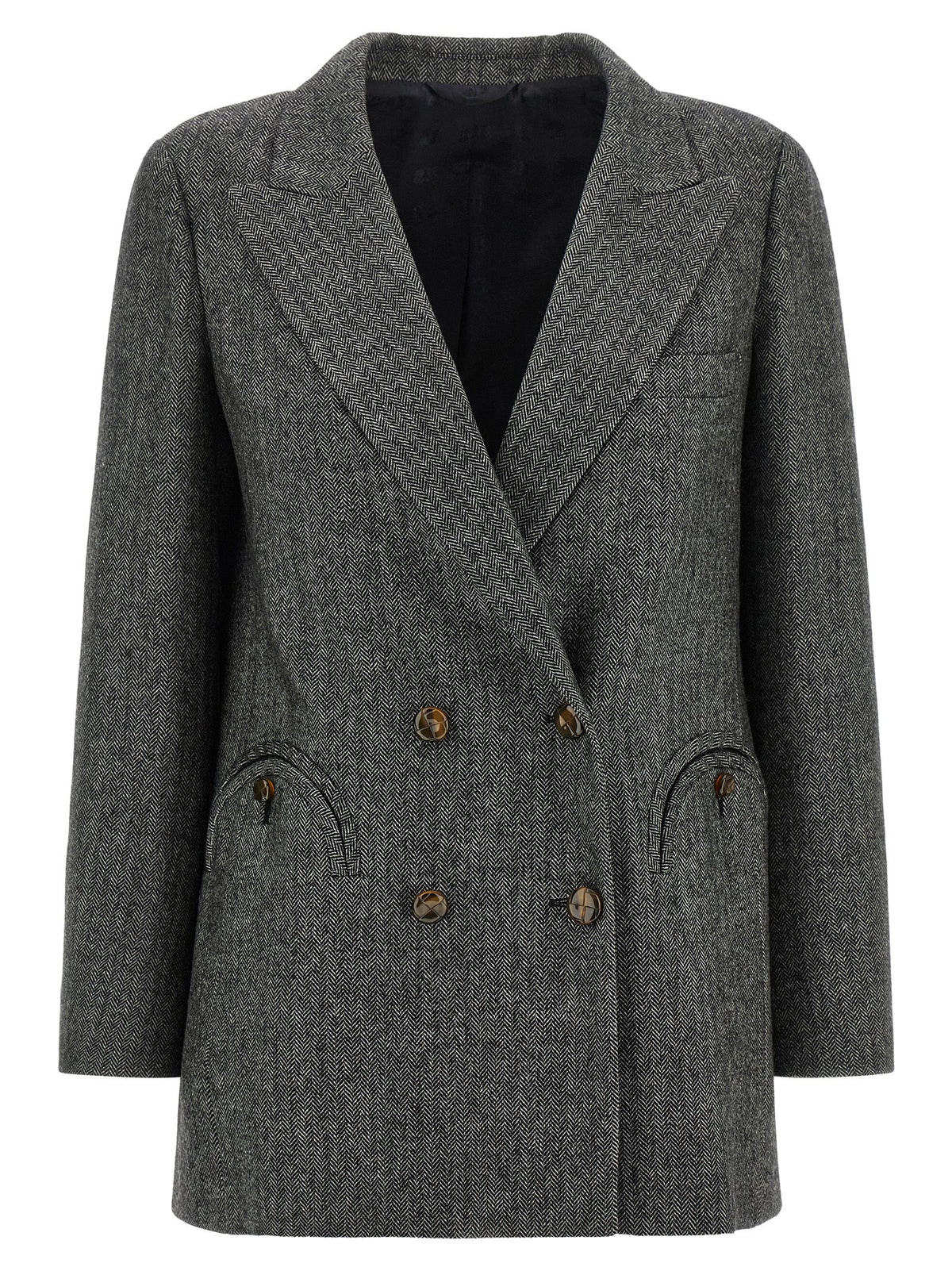 Blazé Milano Grauer Blazer aus reiner Schurwolle